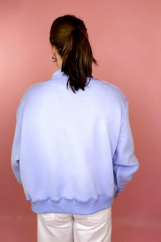 Beach/Lake Reversible Mock Sweatshirt Blue
