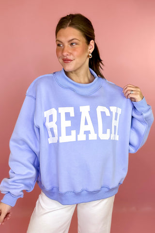 Beach/Lake Reversible Mock Sweatshirt Blue