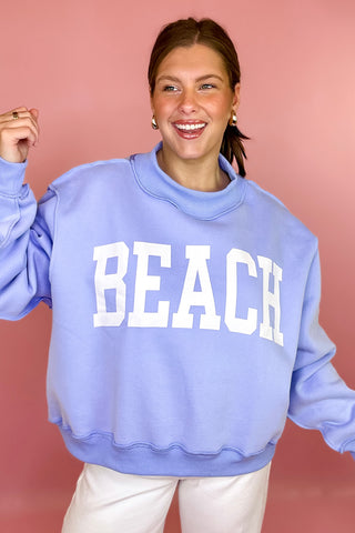 Beach/Lake Reversible Mock Sweatshirt Blue