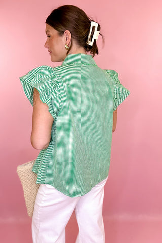 Gingham Top Green