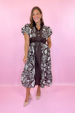 Best Is Yet To Come Floral Midi Dress Brown