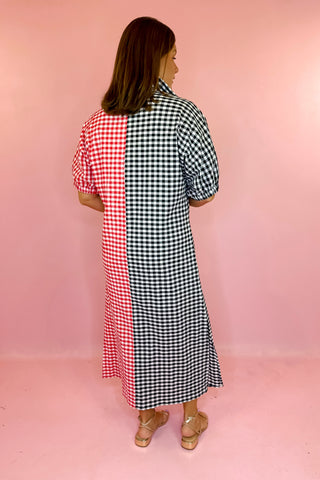  Blakely Midi Dress Red/Black Gingham