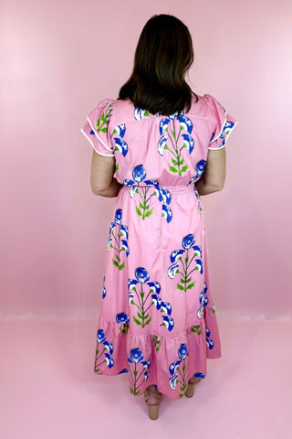 Floral Midi Dress Pink