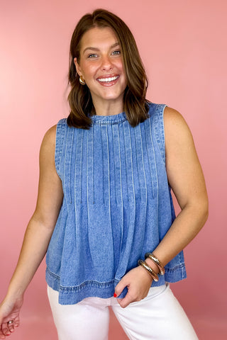 Sleeveless Denim Top