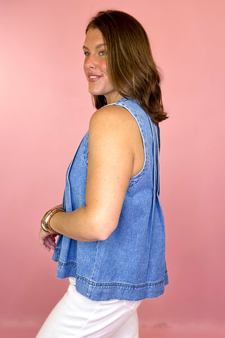 Sleeveless Denim Top
