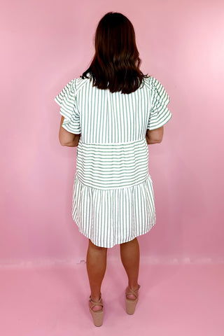 Striped Dress Green
