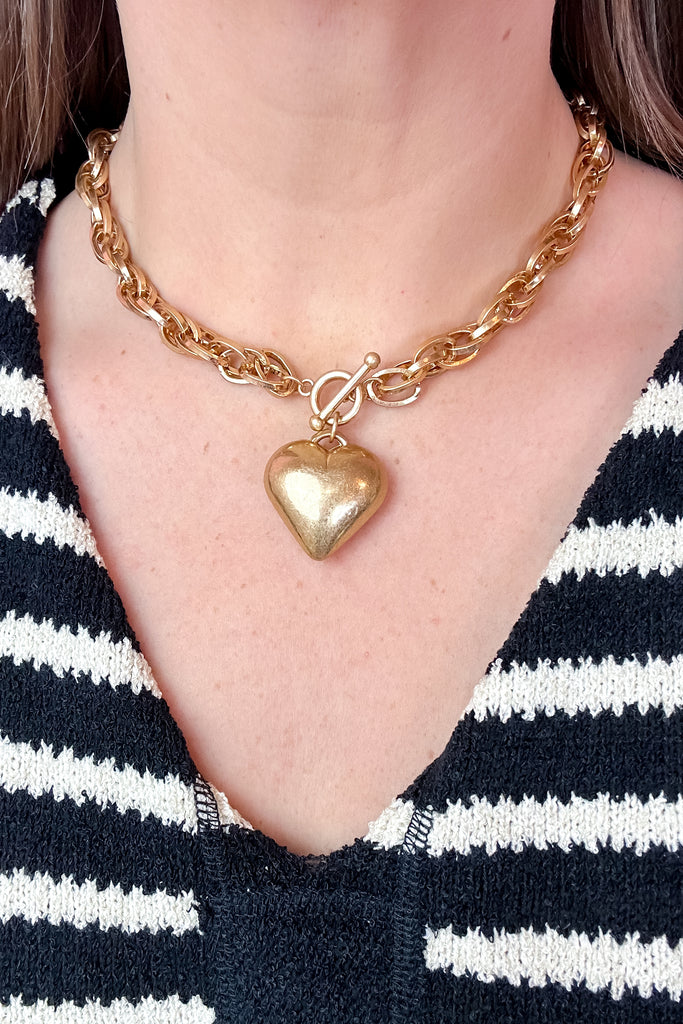 Bold Heart Pendant Necklace