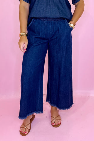 Running Errands Wide Leg Denim Pant- Denim