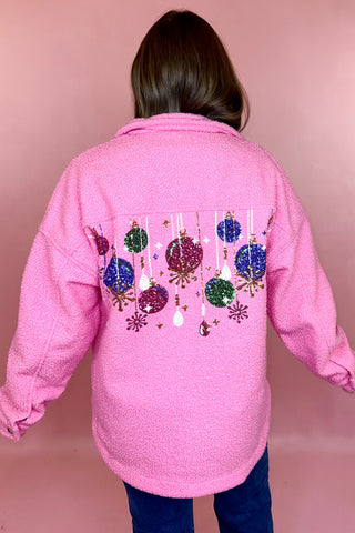 Sequin Ornament Teddy Jacket