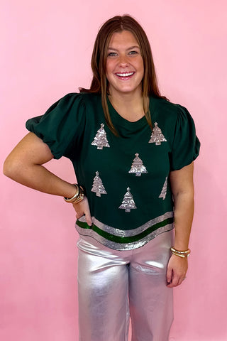 Shining Tree Sequin Top