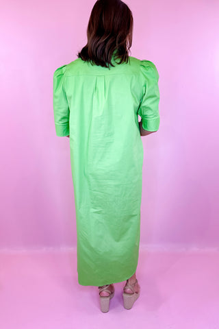 Adrienne: Nina Midi Dress - Green Apple