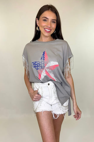 America Star Fringe Graphic Tee