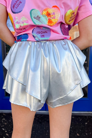 All Ruffled Up Leather Shorts