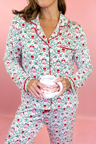 Mary Square: Charlotte Trimmed With Joy Pajama Set