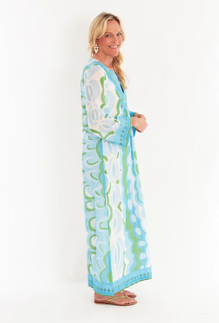 CK Bradley Crispell Caftan Maxi Dress Marble Tahitian Tide