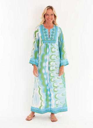CK Bradley Crispell Caftan Maxi Dress Marble Tahitian Tide