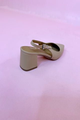 Cai Slingback Block Heel Beige