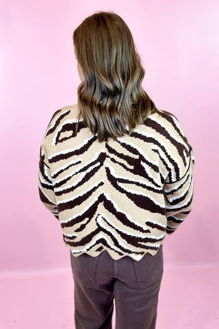 Animal Print Sweater Camel