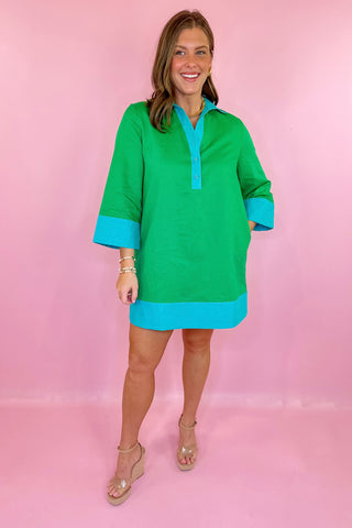 Caryn Lawn Carrie Mini Dress Green