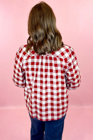 Flannel Gingham Top Red