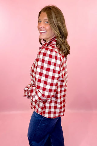 Flannel Gingham Top Red