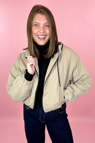 Cinched Waist Hooded Jacket