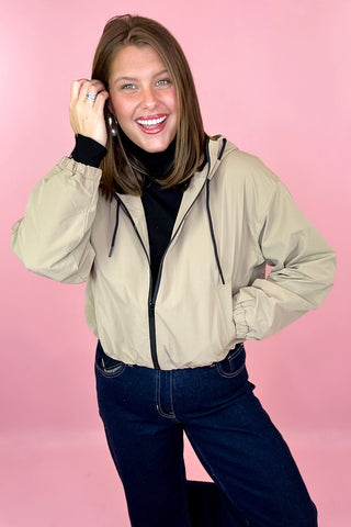 Cinched Waist Hooded Jacket