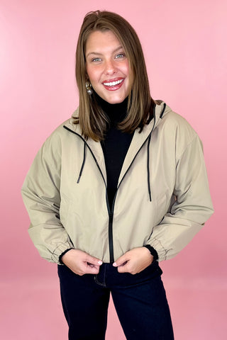 Cinched Waist Hooded Jacket