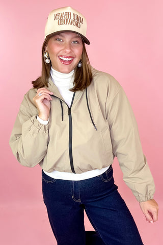 Cinched Waist Hooded Jacket