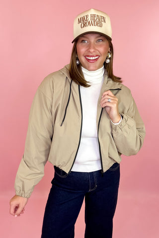 Cinched Waist Hooded Jacket