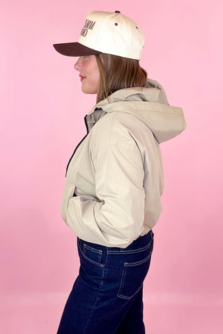 Cinched Waist Hooded Jacket