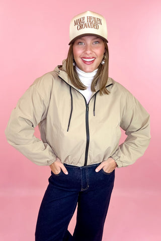 Cinched Waist Hooded Jacket