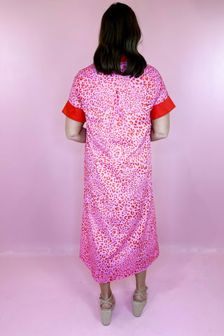 Leopard Midi Dress Pink