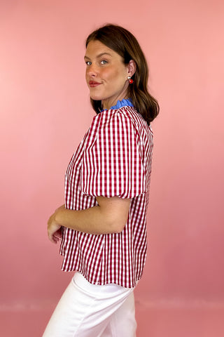  Gingham Top Red