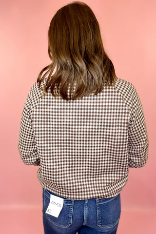 Check The Agenda Gingham Pullover Brown