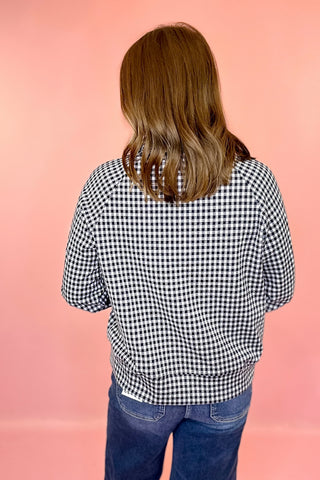 Check The Agenda Gingham Pullover Navy