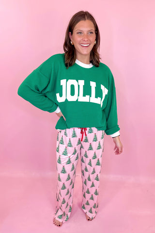 Christmas Tree Holiday Sleep Pants  Pink