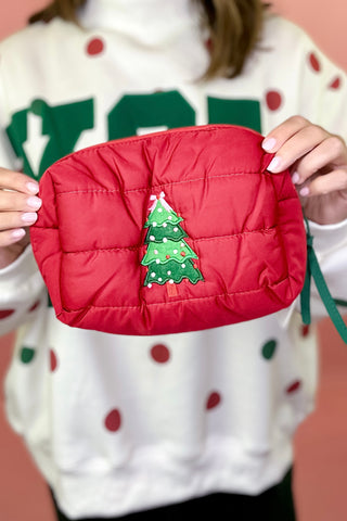 Puffer Cosmetic Bag Red