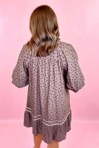Coming Around Polka Dot Mini Dress Chocolate