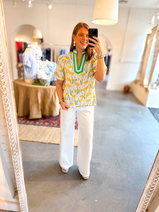 Floral Top Lemon