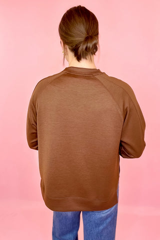 Cozy Luxe Scuba Sweatshirt Brown