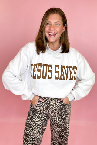 Cross/Jesus Saves Reversible Mock Sweatshirt 