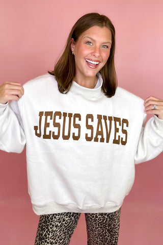 Cross/Jesus Saves Reversible Mock Sweatshirt 