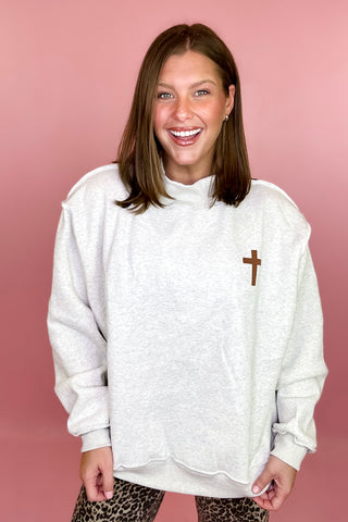 Cross/Jesus Saves Reversible Mock Sweatshirt 