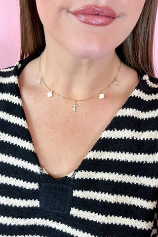 Cross Multi Charm Pendant Necklace