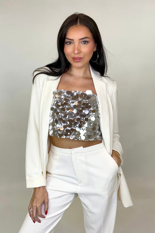 Stunning Nights Sequin Crop Top