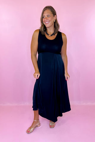 Enough Of This Layering Midi Dress - Black