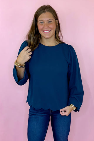 Drift Away Scalloped Top