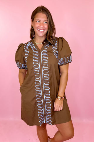 Everything I Imagined Mini Dress- Brown