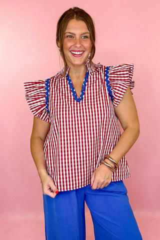 Just Darling Gingham Top - Red